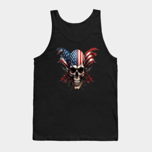 U.S.A flag Skull Tank Top